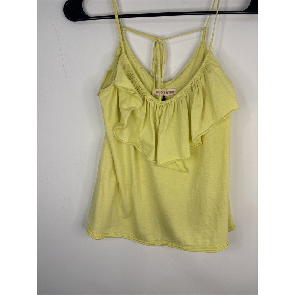 Rebecca Taylor Womens Sleeveless  Cami Ruffled Top XS‎ Bright Yellow Tank Top